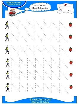 Çocuklar İçin Çizgi Çalışma Sayfaları 